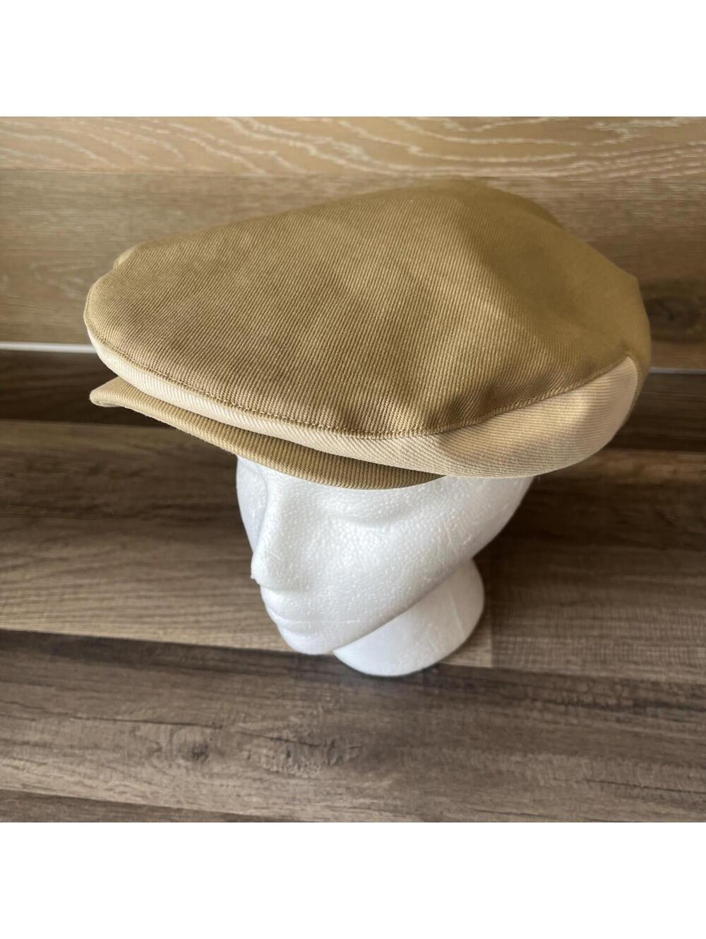 Brixton Hooligan Tan/Cream Flat Cap Newsboy Driver Hat Mens Size Medium